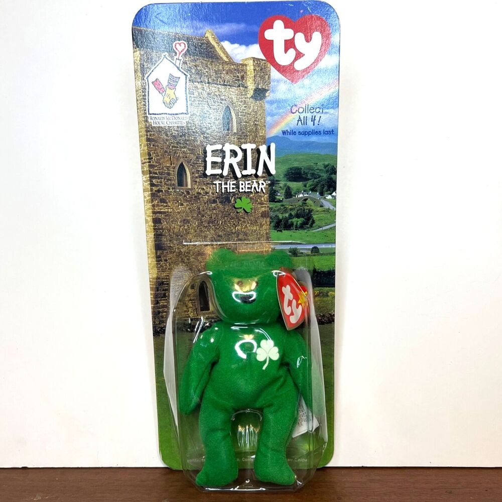 Vintage McDonalds Ty Teenie Beanie Babies Erin the Bear From Ireland 1999
